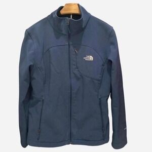 The North Face Men's Softshell Jacket Blue Fleece Lined Full Zip Size L